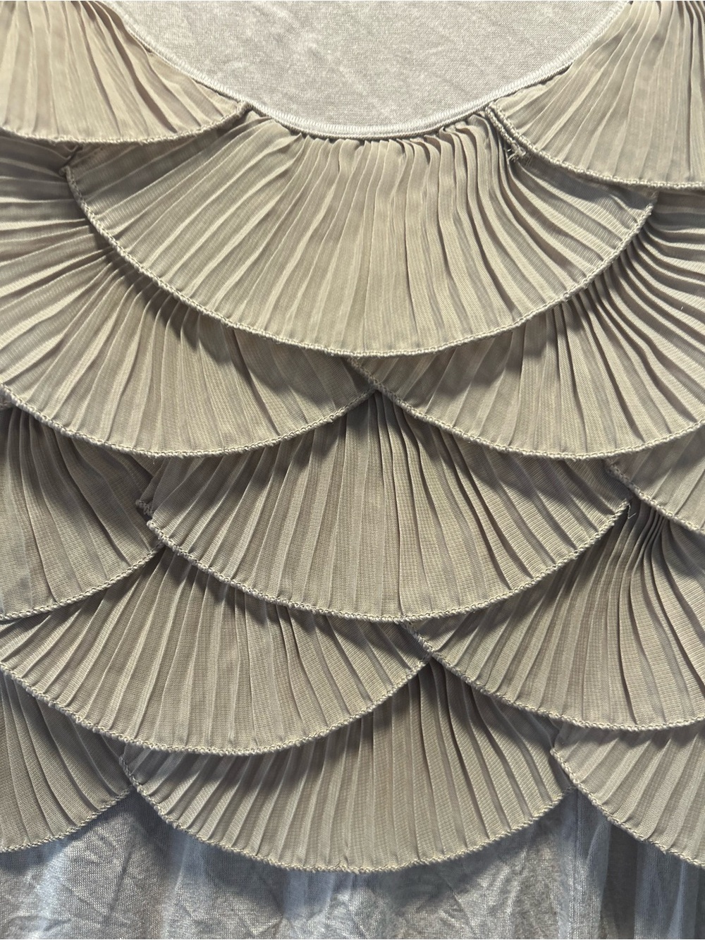 Layered Ruffle Tank Top - Taupe - Picture 4 of 5